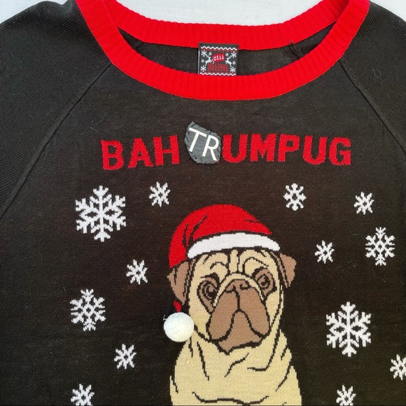 Custom Trump Pug Political Ugly Christmas Sweater One of a Kind - Picture 5 of 15
